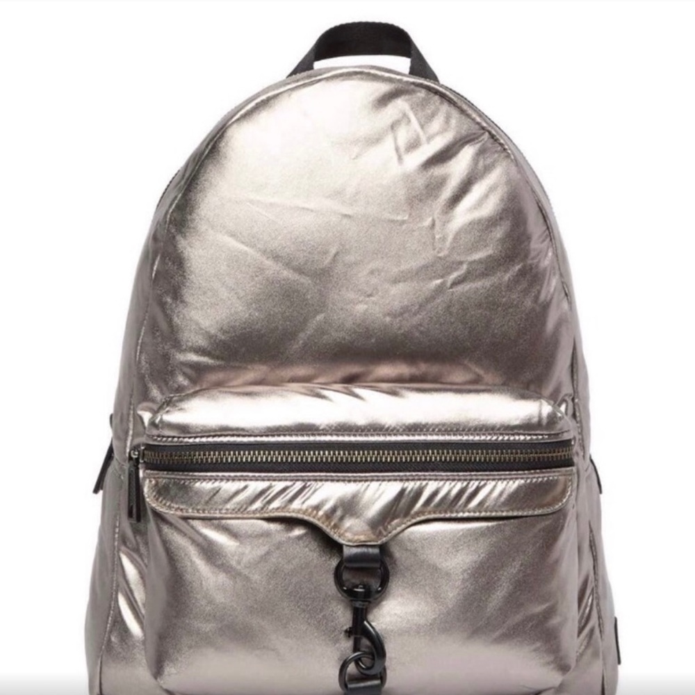 NWOT Rebecca Minkoff Riley Gunmetal Puffy Backpack